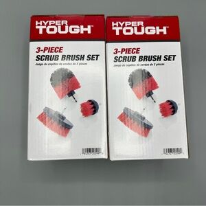 Hyper Tough Nylon Scrub Brush Cleaning Attachments for Power Drill Bit Sets (2)